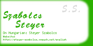 szabolcs steyer business card